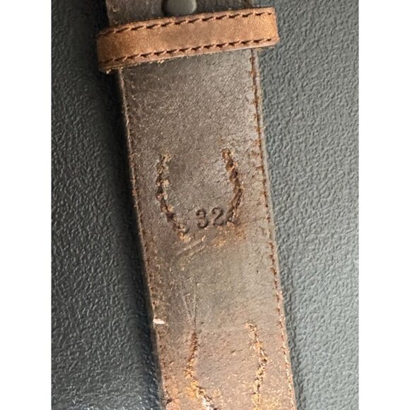 Tony Lama Leather Belt Silver‎ Hardware Mens 32 - Picture 3 of 5